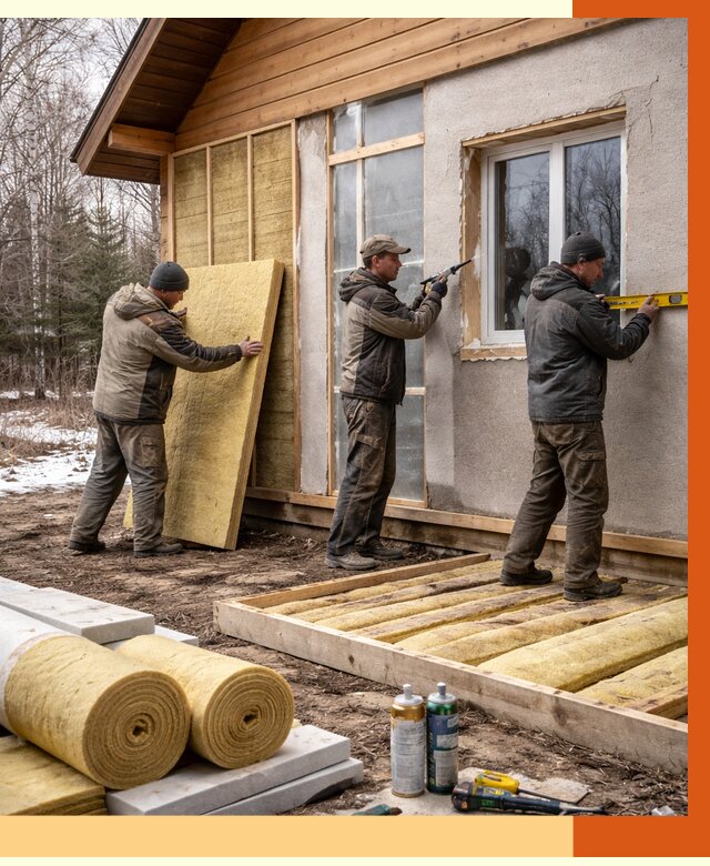 Утепление дачного дома в Комсомольске-на-Амуре от 4847 руб/м2 — недорого | ТепломастерКмс
