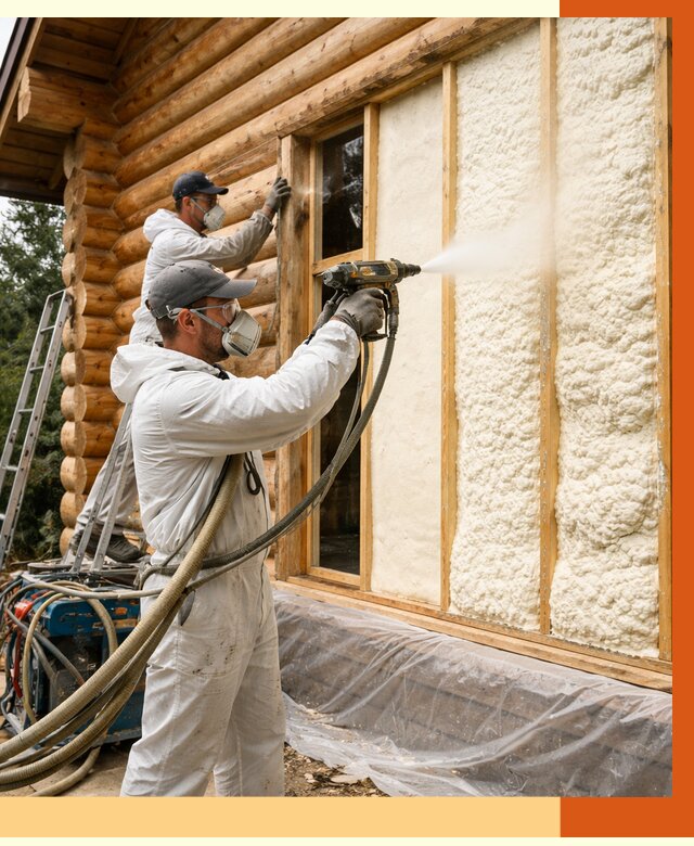 Утепление деревянного дома ППУ в Комсомольске-на-Амуре от 4286 руб/м2 | ТепломастерКмс — под ключ