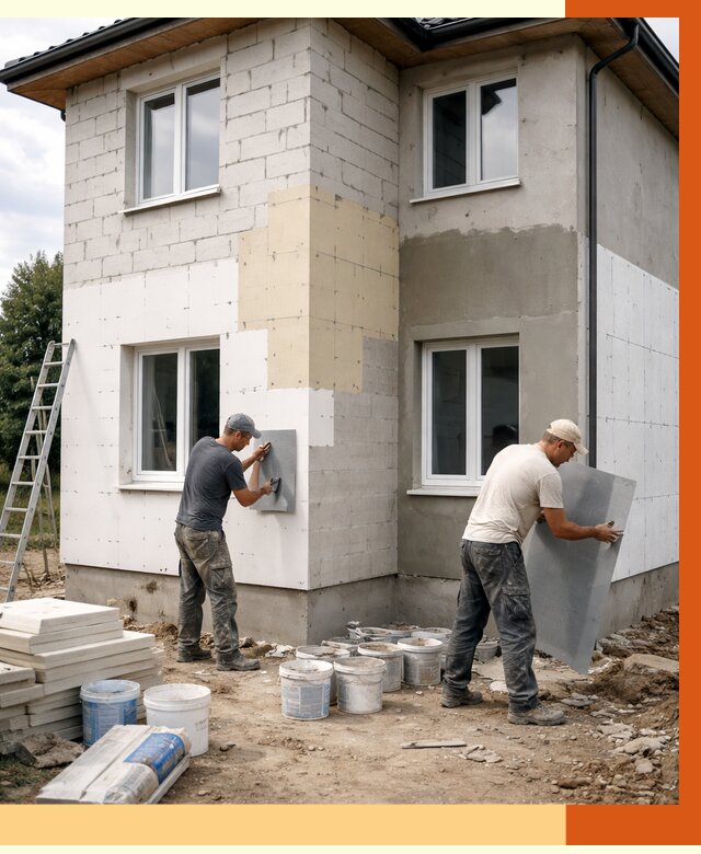 Утепление дома из газобетона в Комсомольске-на-Амуре от 4286 руб./м² — заказать у ТепломастерКмс
